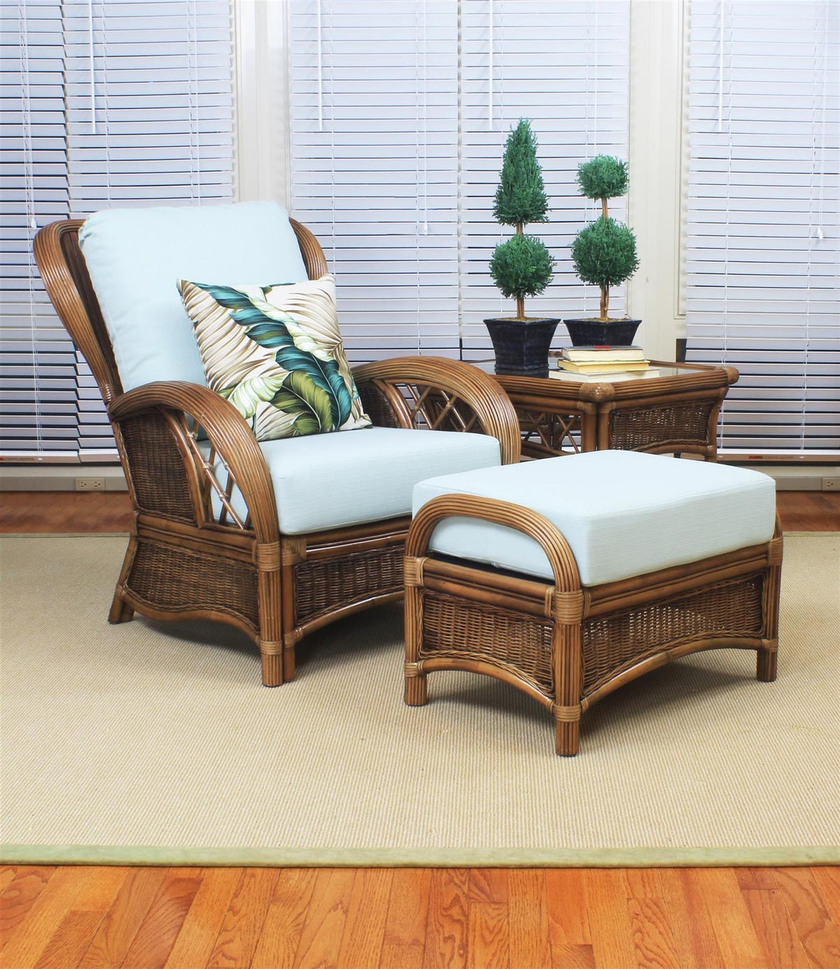 South Sea Rattan Bali 6 Piece Seating Set in Almond