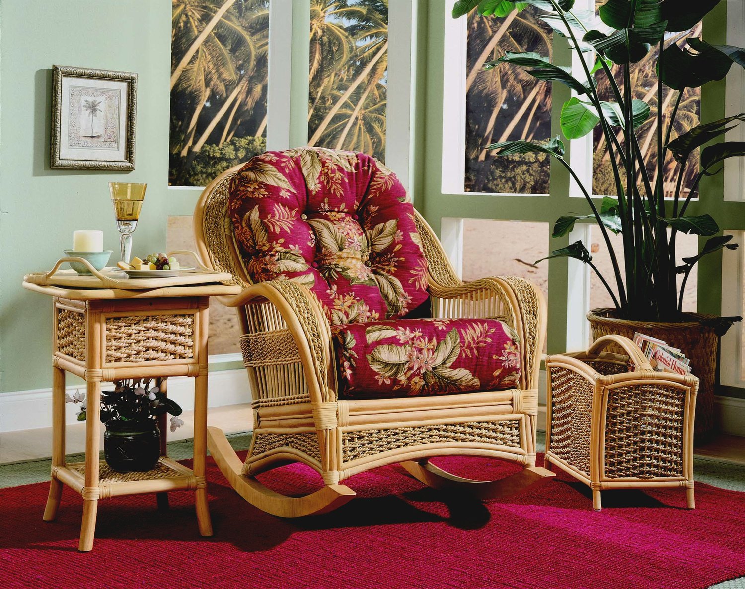 Wicker chair with ottoman indoor hot sale