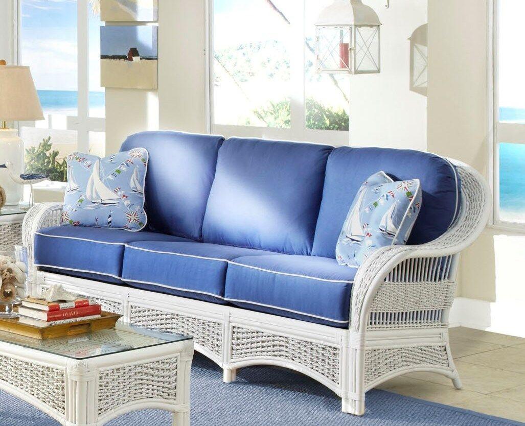 White wicker sofa online set